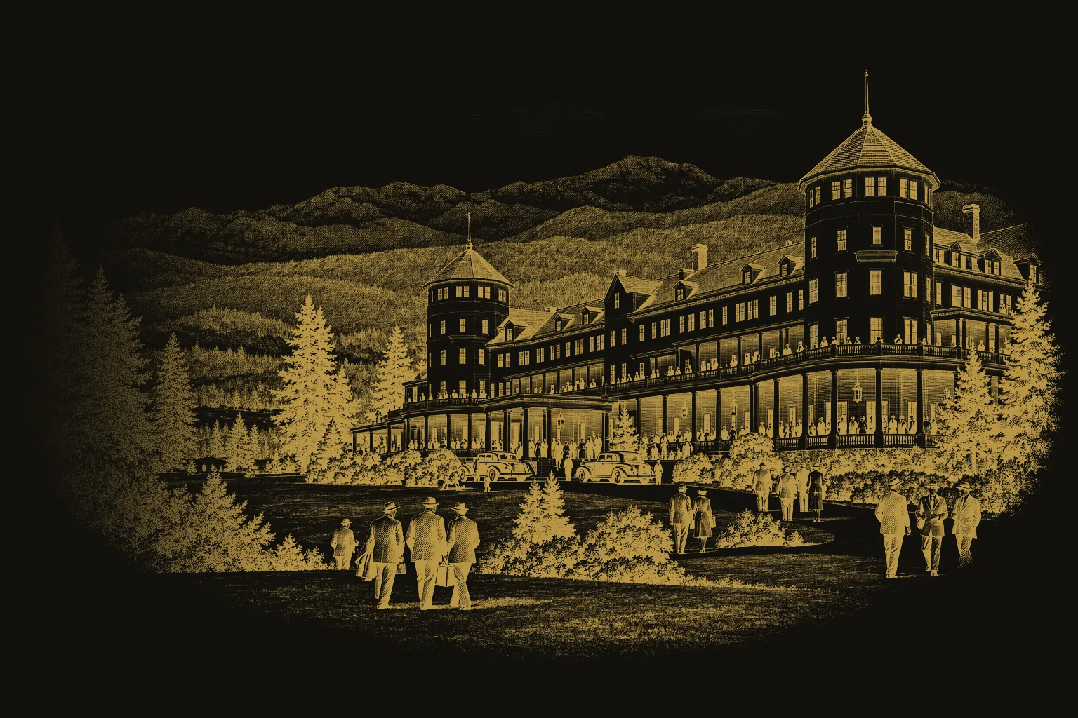 Ilustrasi: Hotel Mount Washington di Bretton Woods, 1944.